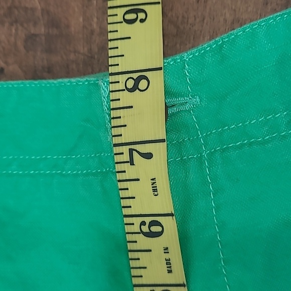 EUC The North Face Shorts Women's sz 10 Green Linen/Cotton Blend Shorts - Picture 7 of 8